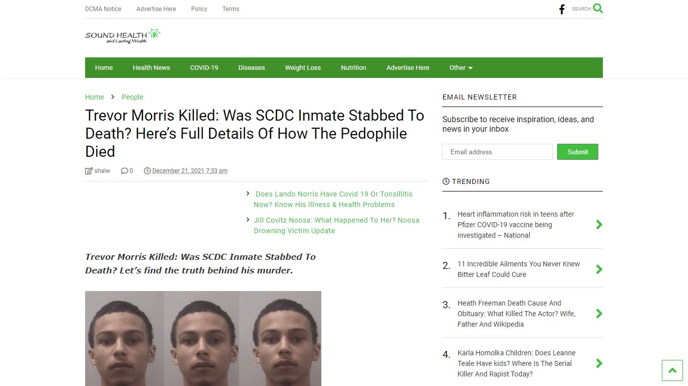 Trevor Morris Killed: Was SCDC Inmate Stabbed To Death? Here's Full ...